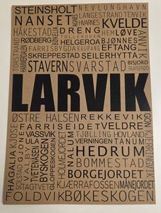 Hovedbilde Plakat Larvik stedsnavn